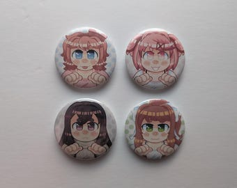 doki doki literature club sayori natsuki yuri monika 2.25 inch button can badge pins
