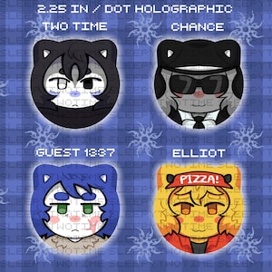 2.25 inch roblox forsaken cat ear pinback button survivor set