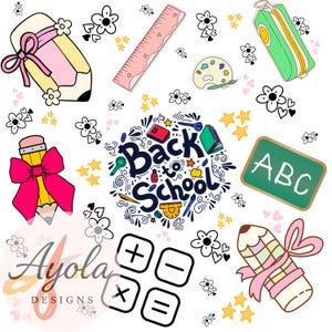Back to School Seamless Pattern | Pencil bows seamless, abc seamless pattern,school sublimation| Digital Paper for Sublimation, Scrapbooking
