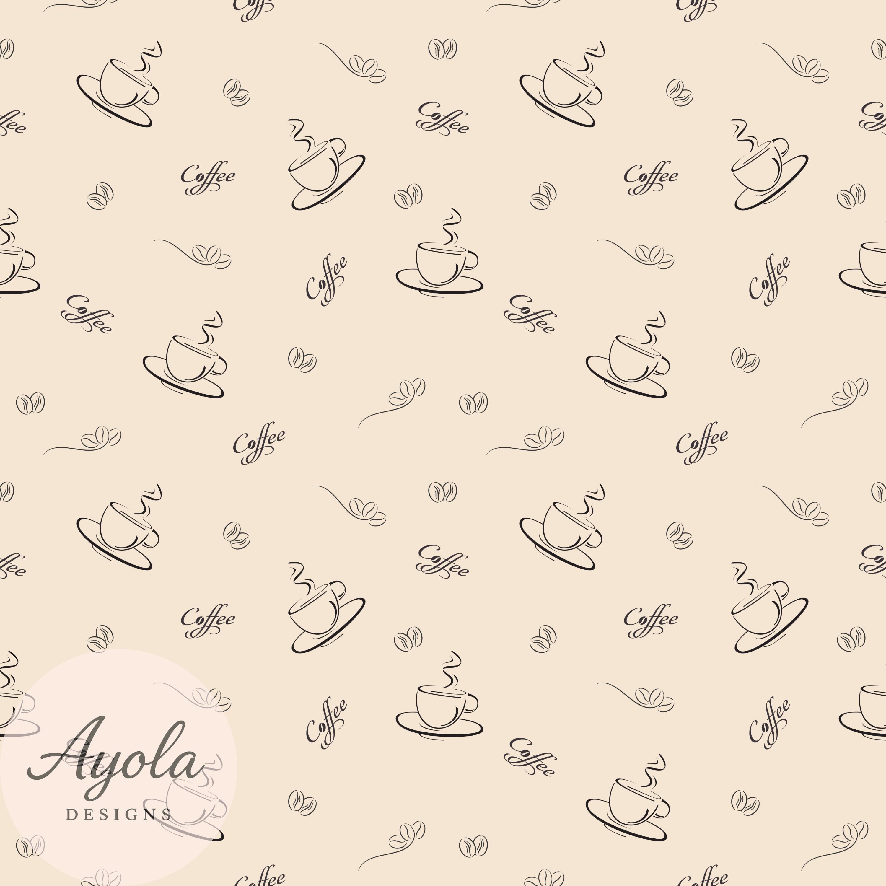 Coffee Time Seamless Pattern Digital Paper (5 PNG Instant Download) - Etsy