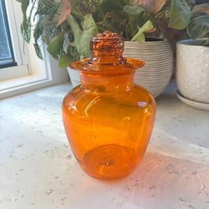Vintage Orange Takahashi Apothecary Jar Canister