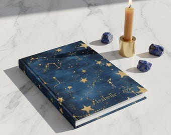 Eclipse Sterrennachtdagboek | Op maat gemaakt notitieboek met harde kaft | Mystiek cadeau voor haar