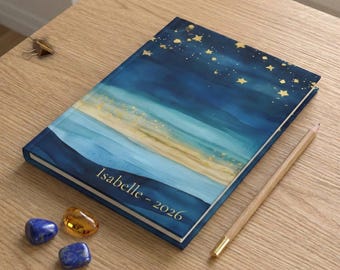 Lyra Sterrennachtdagboek | Aangepaste celestial hardcover | Verjaardagscadeau voor haar