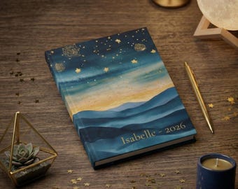 Aurora Sterrennachtdagboek | Notitieboek met aangepaste naam | Mystiek cadeau vrouwen
