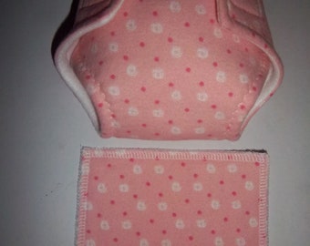 Baby Doll Diaper/wipe - FDDMD 02 Set - Size Med - Ready to Ship - adjustable such as bitty baby