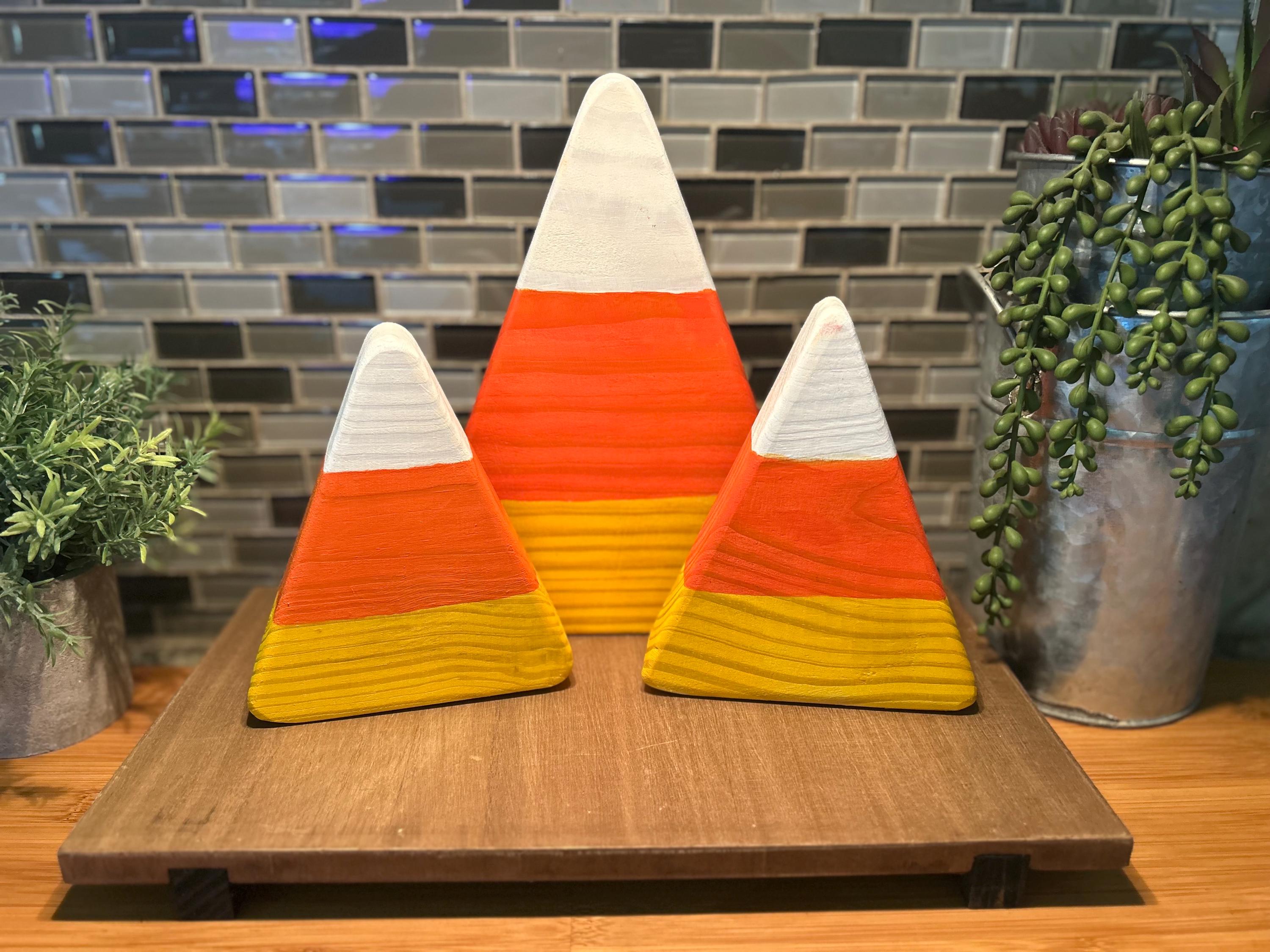 Rustic Wooden Candy Corn: Handcrafted Fall Decor - Etsy