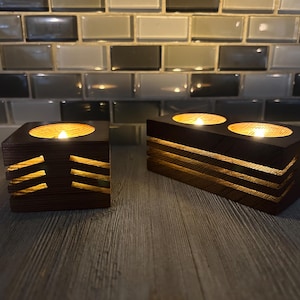 Handmade Red Cedar Tea Light Holder: Rustic Wood Candle Lantern
