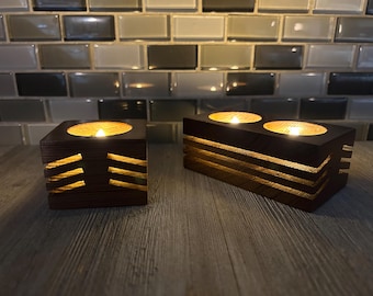 Handmade Red Cedar Tea Light Holder: Rustic Wood Candle Lantern