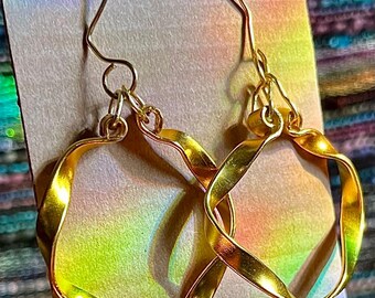 Handmade Twisted Gold Earrings Hoops (hoops only- no bead) (Handmade-to-order Jewelry)