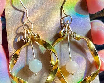 Handmade Twisted Gold Earrings (Handmade-to-order)