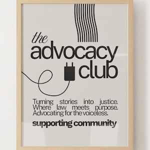 The Advocacy Club – Minimalist Legal Wall Art for Purpose-Driven Spaces, High Resolution, Gift for Legal Professionals