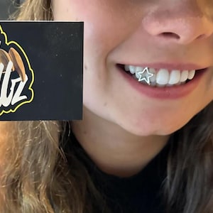 1x Sterling Silver STAR 925 Grillz Any Teeth FREE UK Shipping!!