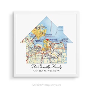 Map Personalized Housewarming Gift, Custom First Home Gift for Couple or New Homeowner, Our First House Map Art Print