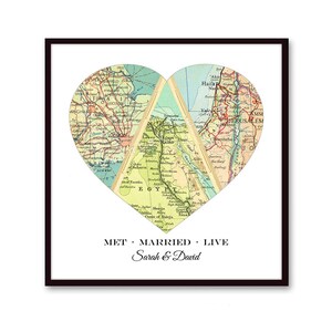 Custom Map Meaningful Gifts for Mom and Dad | Custom Travel Map Art Prints Christmas Gifts for Parents | Personalized Couples Gift