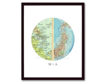 wedding gift map etsy