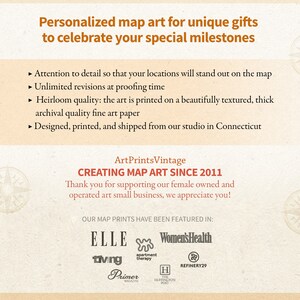 Personalized Map Print, Hometown Map Art, Custom City Vintage Map, Custom Map Art, Personalized Gift Poster image 7