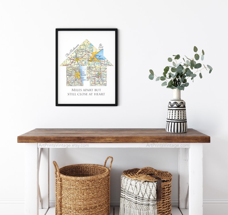 Anniversary Gifts for Parents, Map Art Meaningful Gifts for Mom and Dad, Parents Christmas Gift, Personalized Gifts, Custom House Map Print image 3