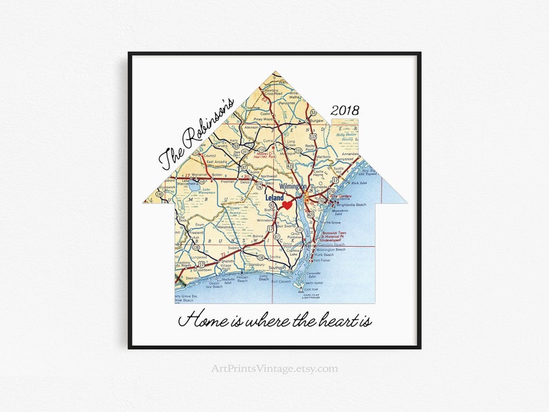 New Home Housewarming Gift, Personalized Map, Realtor First Home Gift, Latitude Longitude, New Homeowner, Realtor Closing Gift image 4