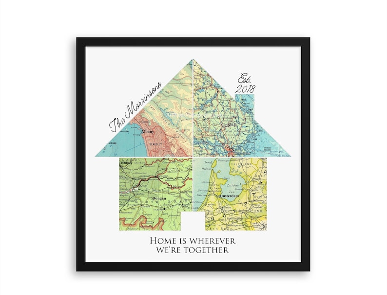 Anniversary Gifts for Parents, Map Art Meaningful Gifts for Mom and Dad, Parents Christmas Gift, Personalized Gifts, Custom House Map Print image 6