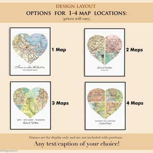 Custom Map Wedding Anniversary Present for Mom and Dad, Met Engaged Married/Live, Our Story Family Gift, Personalized Mothers Day Art Print