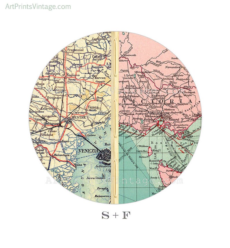 Unique Engagement Gift Personalized Map Anniversary Gift  Etsy