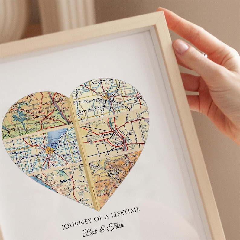Custom Family Story Map, Unique Anniversary Gift for Husband/wife ...