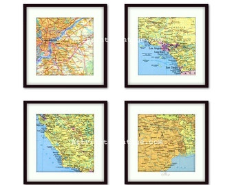 Personalized Map Print set - Custom Gift for Parents, Unique Anniversary Gifts, Family Travel Maps, Four Map Art Prints