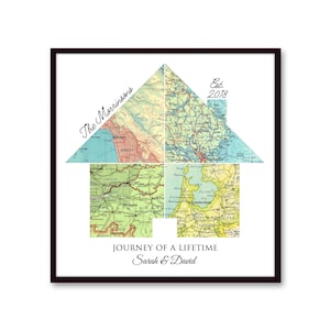 Custom Map 50th Anniversary Gift for Parents, Meaningful Christmas Gifts for Mom and Dad, Parents Wedding Anniversary Personalized Map Print