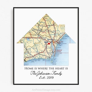 New Home Housewarming Gift, Personalized Map, Realtor First Home Gift, Latitude Longitude, New Homeowner, Realtor Closing Gift image 2