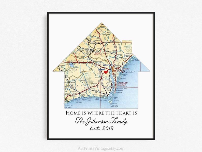 New Home Housewarming Gift, Personalized Map, Realtor First Home Gift, Latitude Longitude, New Homeowner, Realtor Closing Gift image 2