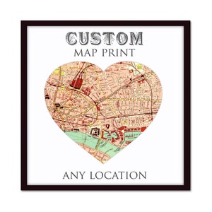 Personalized Map Print, Hometown Map Art, Custom City Vintage Map, Custom Map Art, Personalized Gift Poster image 5
