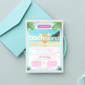 Love Island Bachelorette Party Invitation: Editable Canva Template (Digital Download