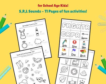 Speech Therapy Articulation Worksheets: Games & Flashcards (Digital Download)