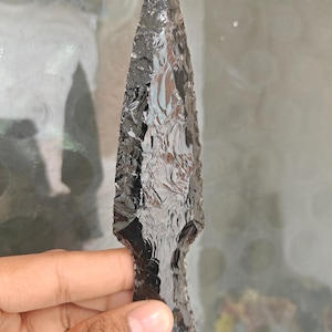 Hand-Carved Black Obsidian Knife: Ritual Athame, Crystal Healing Tool