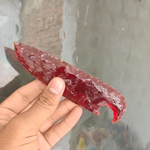 Red Fire Obsidian Crystal Knife: Hand-Carved Gemstone Ritual Athame