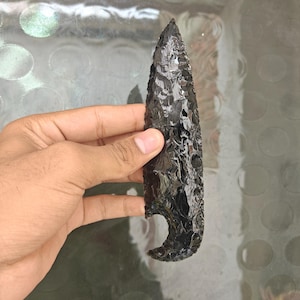 Black Obsidian Ritual Knife: Hand-Carved Crystal Athame, Altar Tool