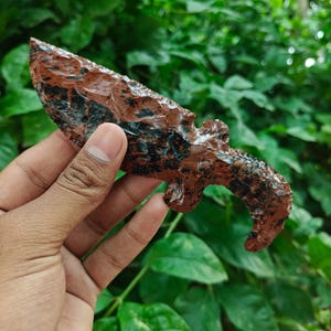 Red Jasper Stone Knife: Handmade Tribal Blade, Crystal Decor