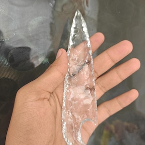 Genuine Quality 6&quot; Clear Quartz Knife – Hand Carved Crystal Blade | Witchcraft Athame | Metaphysical Tool ! Healing Quartz By Sohaagatestudi
