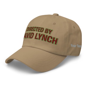 David Lynch Embroidered Hat: Twin Peaks Style, Adjustable Cotton Twill
