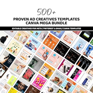 500+ Canva Ad Templates Bundle: Social Media Marketing Kit (Instant Download)