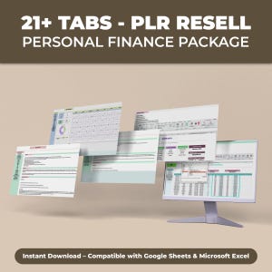 PLR financieel spreadsheet | Bewerkbare budgettracker | Excel en Google Spreadsheets | Zakelijke financiële planner | Rebranding en wederverkoop