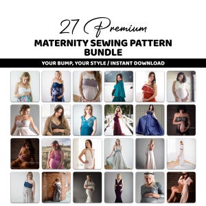 Pacchetto di cartamodelli per abbigliamento premaman: abiti premaman fai da te (cartamodello in PDF)