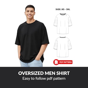 Oversized Men Shirt PDF Pattern – Loose Fit Streetwear Style (XS-3XL)