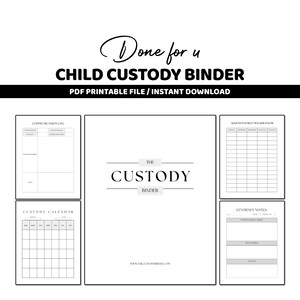Child Custody Ordner-Bundle | Co-Parenting Organizer | Hofdokumentation | Druckbare Zoll-Formulare
