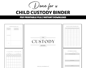 Child Custody Binder Bundle | Co-Parenting Organizer | Court Documentation Planner | Printable Custody Forms