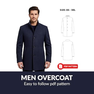 PDF-patroonbundel herenoverjas | Digitale naaipatronen | Getailleerde jas | Direct downloaden