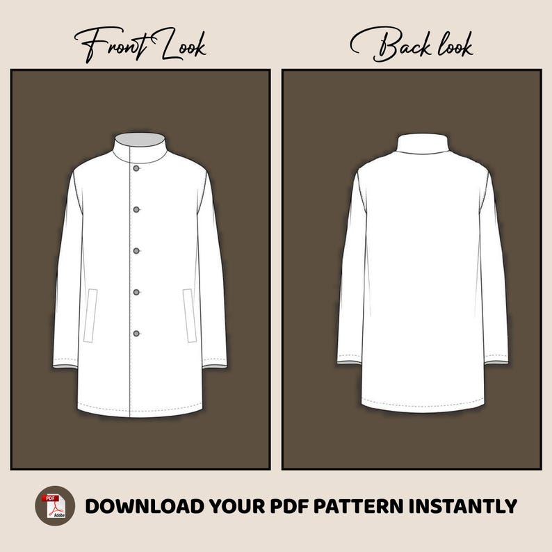 Men’s Overcoat PDF Pattern Bundle | Digital Sewing Patterns | Tailored ...