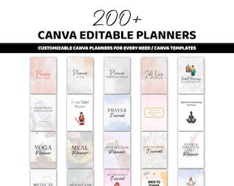 200+ Printable Planners | Fully Editable Canva Templates for Productivity & Organization