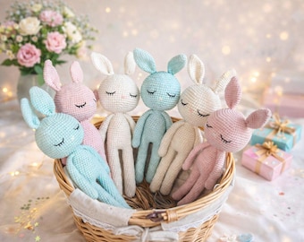 Little Cute Bunny, Doll, Bunny toy, Newborn gift, Handmade toys for kids, Gift for babies, toddlers, Crochet Rabbit toy, 1st birthday gift,