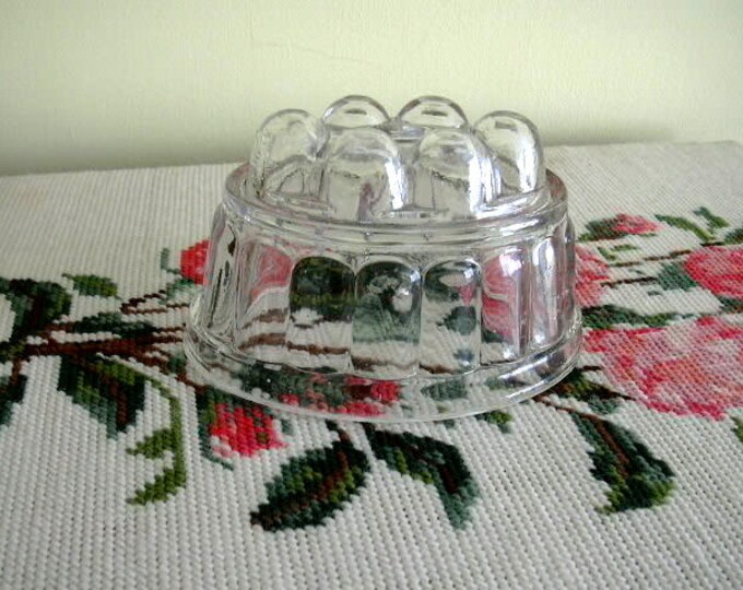 Vintage Glass Jello Mold Jelly Mould Blancmange Kitchenalia Etsy